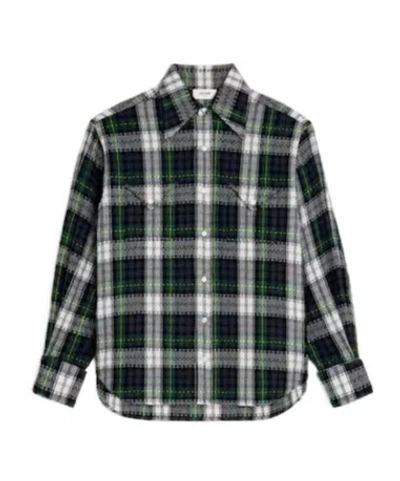 Celine Shirt In Tartan Cashmere In Green