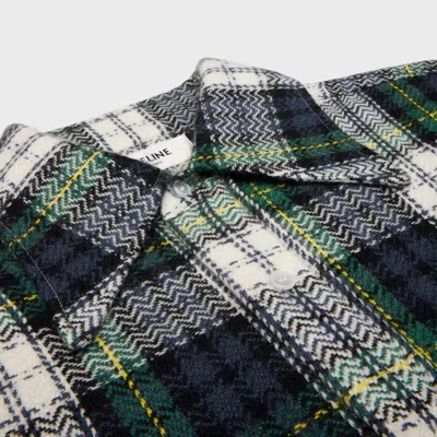 Celine Shirt In Tartan Cashmere In Green