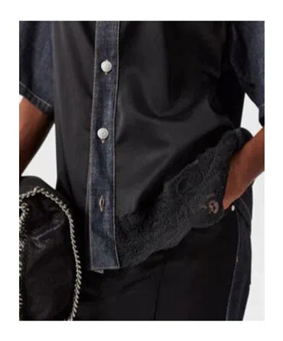 Stella Mccartney Lace Detailed Short-sleeve Shirt In Black