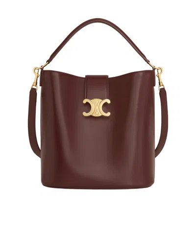 Celine Medium Bucket Louise In Smooth Calfskin In Brown