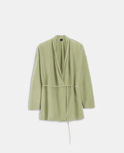 Aspesi Crepe De Chine Silk Shirt In Green