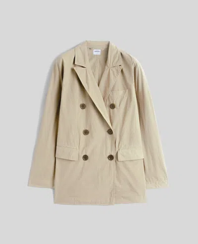 Aspesi Double-breasted Cotton Poplin Pea Coat In Brown