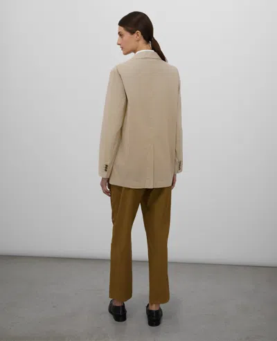 Aspesi Double-breasted Cotton Poplin Pea Coat In Brown