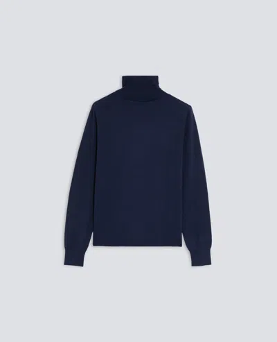 Aspesi Merino Wool Turtleneck Sweater In Blue