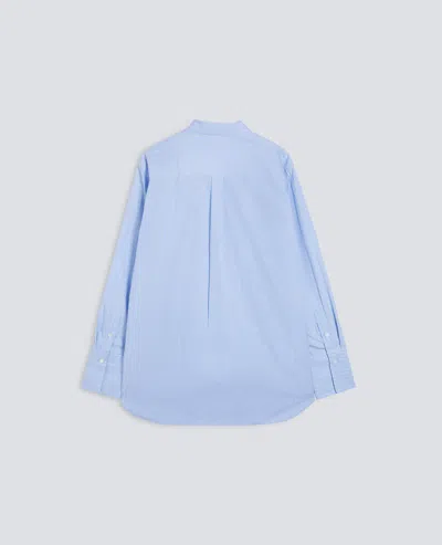 Aspesi Structured Cotton Poplin Shirt In Blue