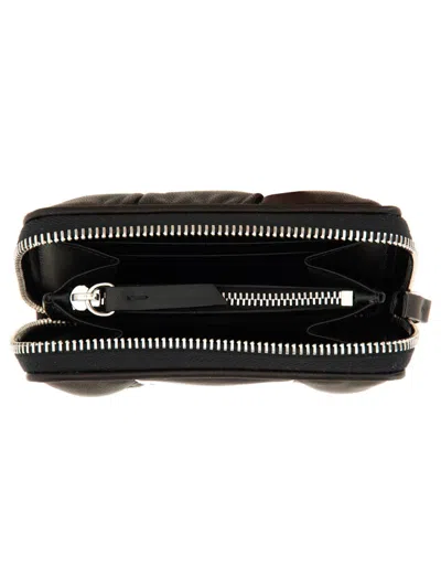 Maison Margiela Black Sheepskin Wallet In Pattern