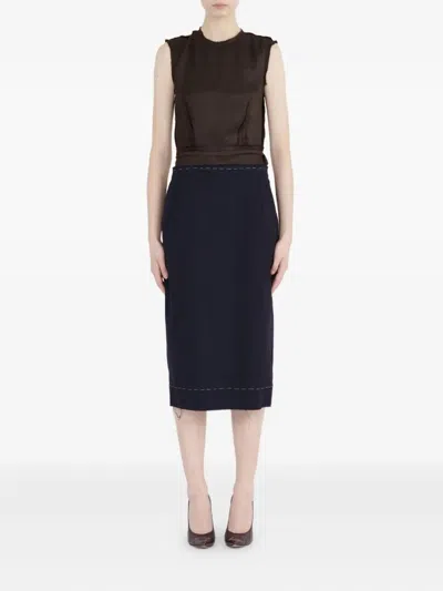 Maison Margiela Blue Chocolate Poly-wool Dress In Brown