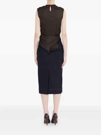 Maison Margiela Blue Chocolate Poly-wool Dress In Brown