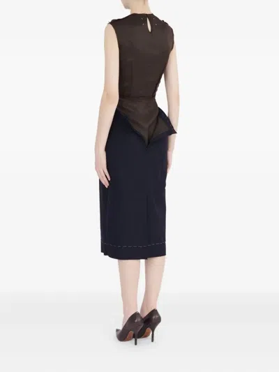Maison Margiela Blue Chocolate Poly-wool Dress In Brown
