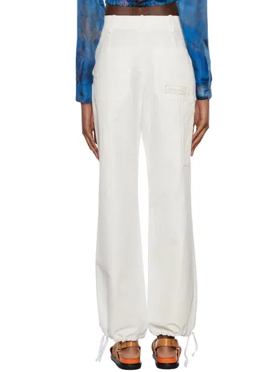 Marni Cotton And Linen Cargo Pants In White