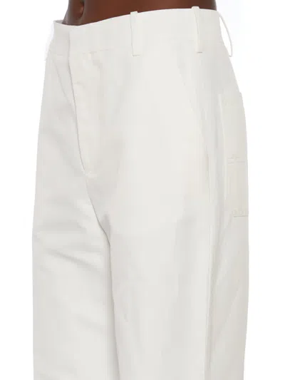 Marni Cotton And Linen Cargo Pants In White