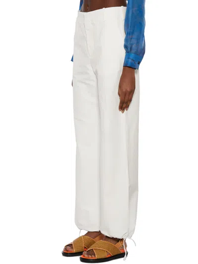 Marni Cotton And Linen Cargo Pants In White