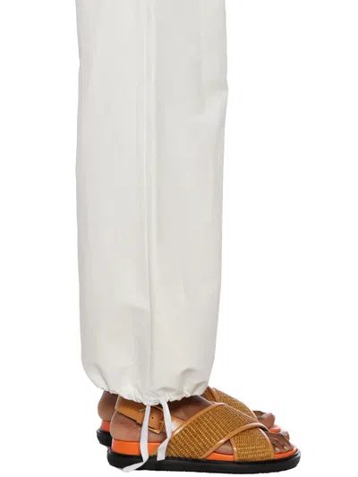 Marni Cotton And Linen Cargo Pants In White