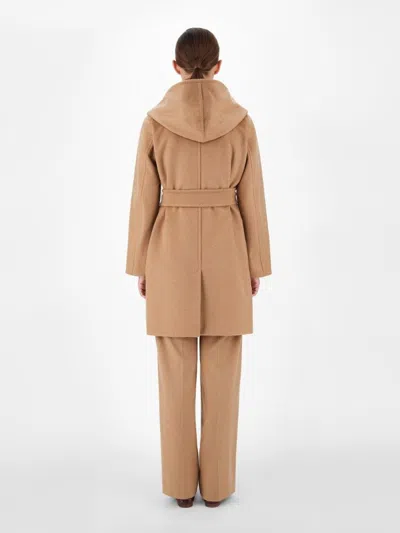 Max Mara Camel Rialto Camel Wool Robe Coat In Brown