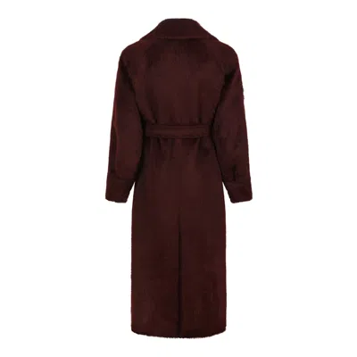 Max Mara Alpaca Wool Ciliegia Coat In Burgundy