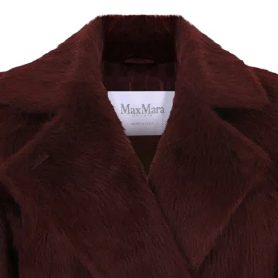 Max Mara Alpaca Wool Ciliegia Coat In Burgundy