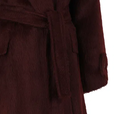 Max Mara Alpaca Wool Ciliegia Coat In Burgundy