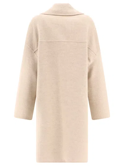 Max Mara Atelier "angel" Coat In Neutral