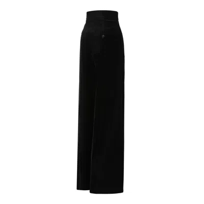 Max Mara Black Cotton-blend Trousers In Black