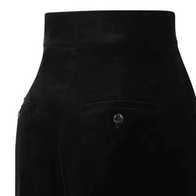 Max Mara Black Cotton-blend Trousers In Black