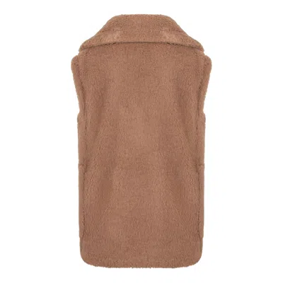 Max Mara Camel-silk Beige Coat In Brown