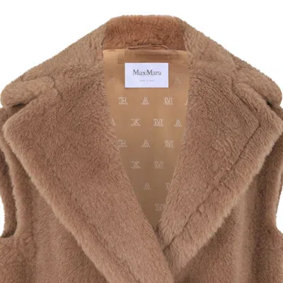 Max Mara Camel-silk Beige Coat In Brown