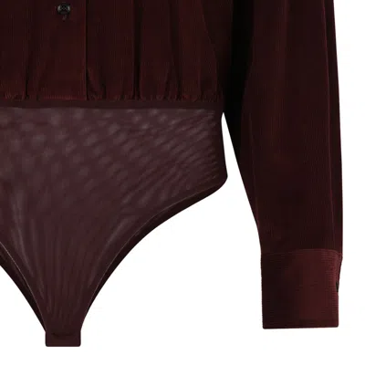 Max Mara Ciliegia Cotton Blend Shirt In Burgundy