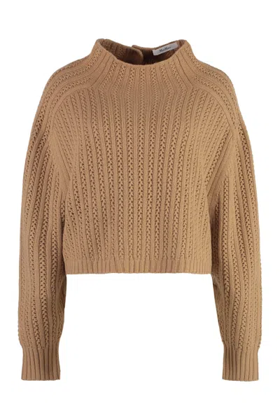 Max Mara Hodeida Wool And Cashmere Sweater In Brown