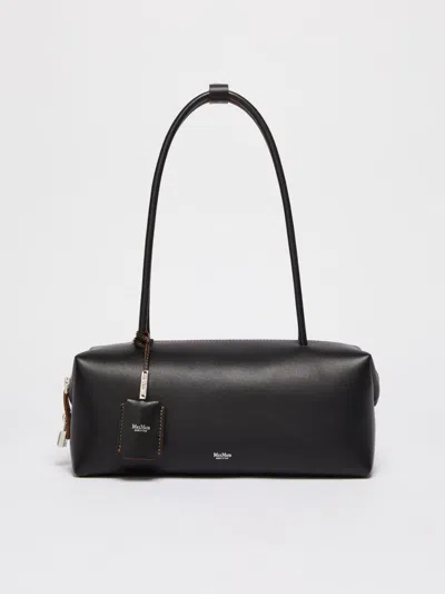 Max Mara Holdallstring - Natural Leather Satchel In Black