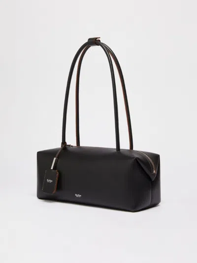 Max Mara Holdallstring - Natural Leather Satchel In Black