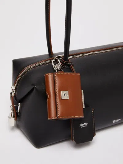 Max Mara Holdallstring - Natural Leather Satchel In Black