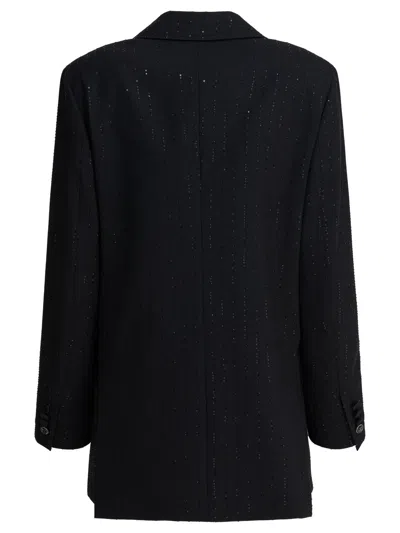 Max Mara Pianoforte Black Wool Blend Jacket In Black