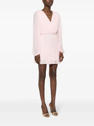 Max Mara Pianoforte V-necked Mini Dress In Pink