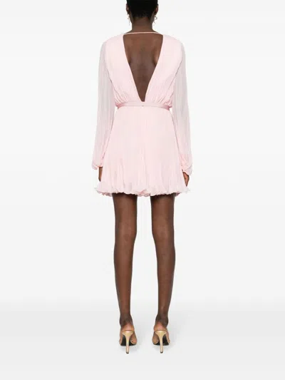 Max Mara Pianoforte V-necked Mini Dress In Pink