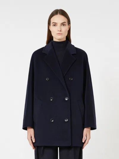 Max Mara Rebus Short Coat Blue In Blue