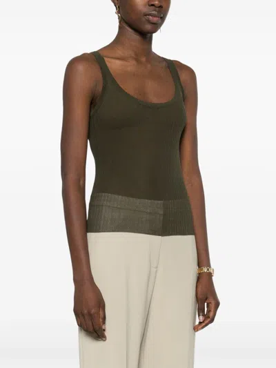 Max Mara Silk Tank Top In Multi