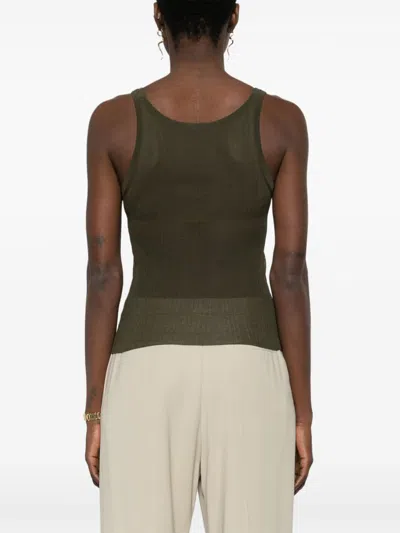 Max Mara Silk Tank Top In Multi