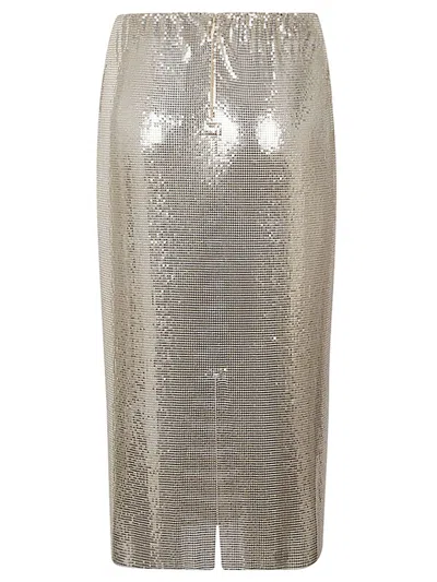 Sportmax Max Mara  Metallic Knit Midi Skirt In Gold