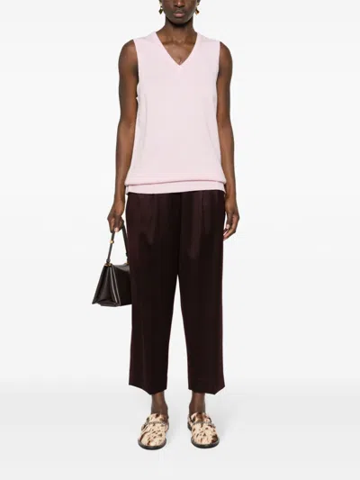 Sportmax Max Mara  V-necked Wool Vest In Pink