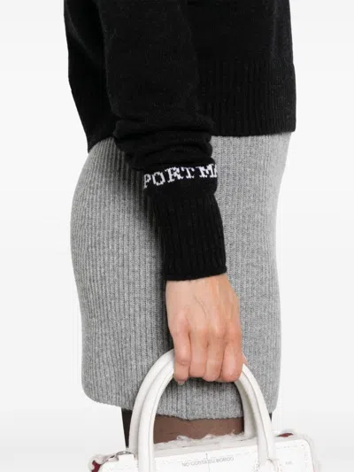 Sportmax Max Mara  Wool Crewneck Sweater In Black