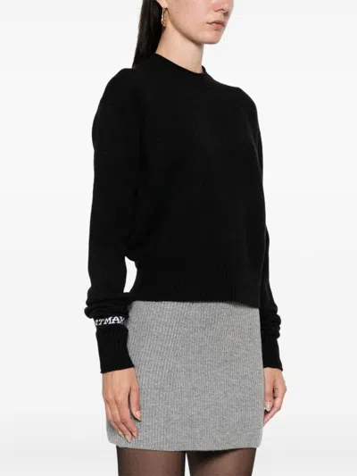 Sportmax Max Mara  Wool Crewneck Sweater In Black
