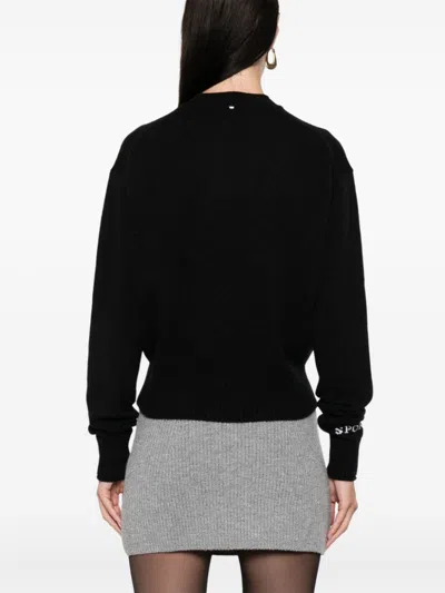 Sportmax Max Mara  Wool Crewneck Sweater In Black