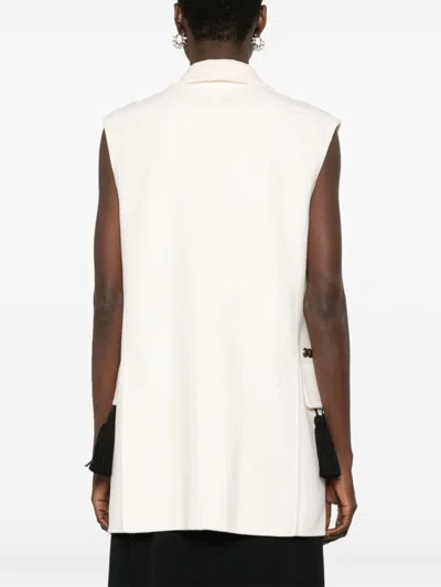 Max Mara Studded Wool Vest In White