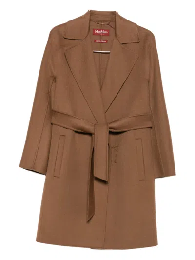 Max Mara Studio Ajaccio Coat In Brown