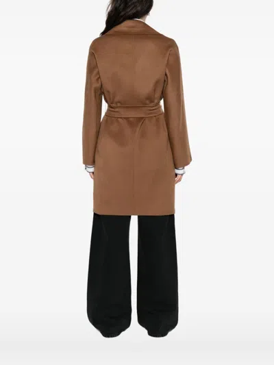 Max Mara Studio Ajaccio Coat In Brown
