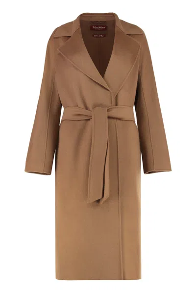 Max Mara Studio Cles Wool And Cashmere Coat In Brown