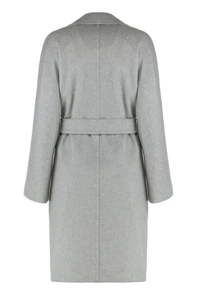 Max Mara Studio Double-breasted Coat In Cashmere Blend In Multi