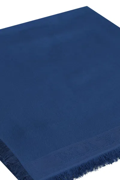 Max Mara Wales Silk Scarf In Blue