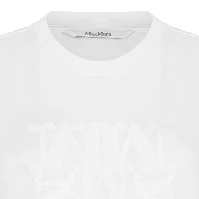 Max Mara White Cotton T-shirt In Brown