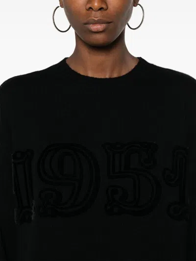 Max Mara 1951 Motif Wool And Cashmere Jumper In Black